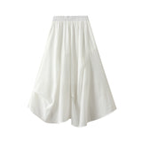 Irregular Folds Long Umbrella Skirt High Waist Tight Waist Half-Body Skirt 2025 Spring And Summer New Skirt 2496