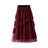 Multi-Level Cake Skirt Women 2025 Spring And Autumn High-Waist Thinness In Super Fire Mesh Skirt In The Long Skirt 8552