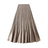 High-Waisted A-Word Half-Dress Woman 2025 Spring New High-End Temperament Pendant Fishtail 100-Folded Long Dress K532