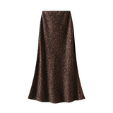 Leopard Print Half-Dress Woman 2025 Autumn And Winter New High-Rise Thin Fishtail Skirt Mid-Length One-Step Skirt 9856