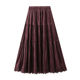 French Texture Hollow Hem Design Half-Dress Dress Women 2025 Autumn New A Word Thin Cake Skirt 2611