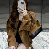 Super Good-Looking Winter Dress Unique Beautiful Korean Thick Beauty High-End Small Small Leather Coat Women Autumn