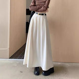 Large-Size Korean Black Suit Skirt Spring 2025 New High-Waist A Skirt Slightly Fat Thin French Long Dress