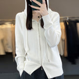 Wool Blended 2026 Autumn And Winter New Women's Short Zipper Open-Shirt Loose Large Knitted Hoodie