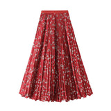Folded Flowers Half-Dress Women 2026 Spring And Summer New High-Rise Umbrella Skirt Swing 100 Folding Long Skirt D9908