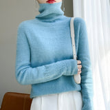 First-Line Ready-To-Wear Wool Blends 2026 Autumn And Winter Women's Heap Collar New Short-Scribled Knitted Bottom Sweater