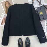 Inner Velvet French Style Temperament Short Coat Autumn And Winter New Thick High-End Famous Coarse Flowers On The Top