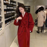 Small Senior Sense Loose Thick Coat 2026 Autumn And Winter New Hepburn Wind Long Hair Coat Woman