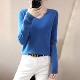 Wool Blended 2026 Autumn And Winter Women's New Short-Term With Small V-Neck Solid Color Loose Inside The Bottom Korean Version Of The Knitted Shirt