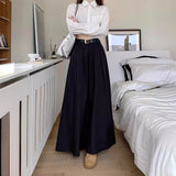 Large-Size Korean Black Suit Skirt Spring 2025 New High-Waist A Skirt Slightly Fat Thin French Long Dress