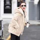 Lamb Hair Coat Female Lamb Velvet Plus Velvet Warm Jacket Short Hooded Grass Autumn And Winter 2025 New