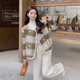 Cummit Xiao Xiang Style High-Level Sense Cashmell Coat Female Short Hair This Coat British Wind Collar Double Row Autumn Winter