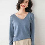 Wool Blended 2026 Autumn And Winter New Women's Round V. Collar Loose Short Jacket On The Head Of The Bottom Knitting Sweater