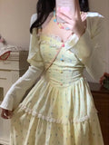 Dopamine Candy Sweet Sweet Sweet Sweet Lace Dress Girl + Summer Sunscreen Shawl Cardigan Two Sets