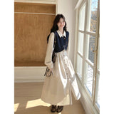 French Temperament Wearing A Denim Vest Dress Suit 2026 Autumn New Shirt Dress Super Fire Two Sets