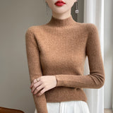 Wool Blended 2026 Autumn And Winter New Women's First-Line Ready-Upled Half-High Collar Strips To Repair Their Own Skin Knitted Bottom Sweater