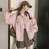 Pink Leather Velvet Coat Women's Autumn And Winter 2026 New Sweet Little College Style Casual Jacket Top