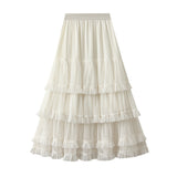 2025 Spring New French Small Super Fairy Sweet Cake Layer Girl First Love Skirt Step Half Skirt 8929