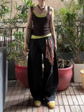 Vintage Two-Piece Sling Sling Vest Women's Summer New Design Feel Inside And Outside Wearing Sleeveless Top Tide