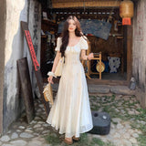 Tea Break French Gentle Hollow Slimming Slimming Small Beautiful Short-Sleeved Dress Women's Summer 2026 New