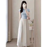Summer Dress Gentle Wind Lady Wears Women's Suit Dress Korean Drama Temperament High-End Two Sets Of Chic Korean Style