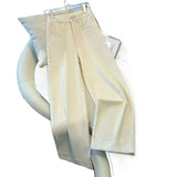 White Cowboy Broad Leg Pants Women's Summer 2025 New High-Rise Loose High-Grade Dredging Light Small Mangy Straight Trousers