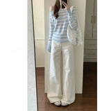 White Broad-Legged Jeans Women's New Spring 2026 High-Rise Thin Loose Small High-Hanging Straight Pants