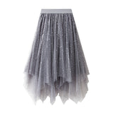 Peng Peng Star Yarn Skirt Autumn 2025 New Korean Version Of Irregular Velvet Skirt In The Long Female 0310