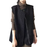 Lamb Hairy Horse Jacket Women Autumn And Winter Fur Integrated Loose Big Size Fat Mm Sleeveless Shoulder Vest