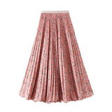 Folded Flowers Half-Dress Women 2026 Spring And Summer New High-Rise Umbrella Skirt Swing 100 Folding Long Skirt D9908