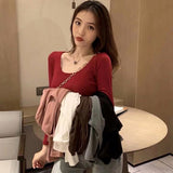 Round Collar Bottomed Shirt Women's Spring Dress 2026 New Inside Cloth Cloth Wearing Girls Leisure Long-Sleeved T-Shirt