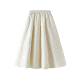 South Korea Dongdaemen 2025 Autumn New Loose Waist Ling Woven Cotton A Word Slimming Skirt Woman 8835