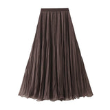High-Level Feeling Super Good-Looking Half-Dress Woman 2026 Autumn Fairy A Word Big Swing Folded 100 Folded Skirt 8986