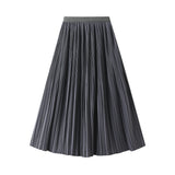 Temperament Toothpick Folding Skirt Double Pressure Folding Feeling 2025 Summer Thin Long Folded Skirt 9913