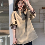 Kis Color British Style Style Stitched Wind Jacket Women 2025 Early Autumn New High-End Collar Top