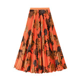 2026 Spring And Summer High-End Retro Print Skirt Classic High-End Feeling A-Word Long Dress D9908