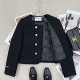 Inner Velvet French Style Temperament Short Coat Autumn And Winter New Thick High-End Famous Coarse Flowers On The Top