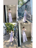 Pure Lusty Fairy Crumbs Hanging Dress Women's Early Spring Seaside Holiday Sweet And Spicy Temperament Long Skirt