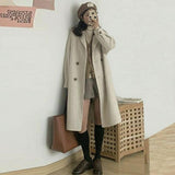Spring And Autumn Thin Cardigan Coat Woman Hepburn Hair Coat Korean Version Of The Loose Small Man's Coat Long