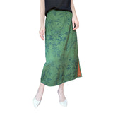 Silk Satin 2026 Summer Women's New New Chinese Style High Waist Long Open Skirt Pendant Half-Body Skirt