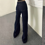 High-Waisted Narrow Version Of Broad-Legged Jeans Women 2025 Trend New Autumn And Winter Tanning Blue Pear Shape Straight Trousers