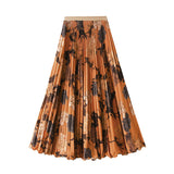 2026 Spring And Summer High-End Retro Print Skirt Classic High-End Feeling A-Word Long Dress D9908