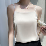 Silk Satin 2026 Spring And Summer Women's New Short-Term Repair Collar Sleeveless Temperament With A Sleeve Sling Vest