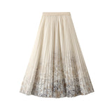 Printed Mesh Dress Women's Spring And Summer 2025 New Broken Flower Dress Long-Scared Skirt Long Dress J898