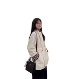 White Windwear Women's Little Men 2025 New Early Autumn Design Senses Super-Looking British Style Short Coat