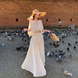 Thailand Chiang Mai Holiday Dress Suit Femininity Sleeveless Top Dress High Waist Half-Dress Design Two Sets