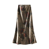 French Retro-Print Fishtail Half-Dress Woman Autumn High-Waisted Thinness Mid-Length Skirt 9836-1