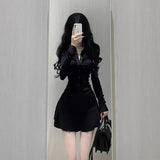 Pure Want To Collect Waist Folds Short Shirt Dress Women's Autumn 2025 New Polo To Receive Waist Reduction Umbrella Skirt