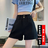 Long High Waist Curls Loose-Fitting Denim Shorts Women Summer High-Legged Thin A-Word Design Hot Pants