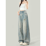 Vintage Ripped Jeans Women 2026 Summer Trend With New Loose Thin Legs Drag Trousers